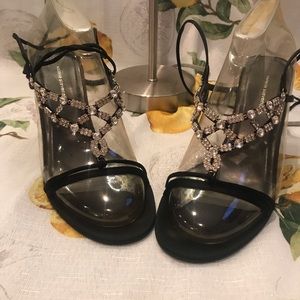 Beautiful lace up rhinestone shoes